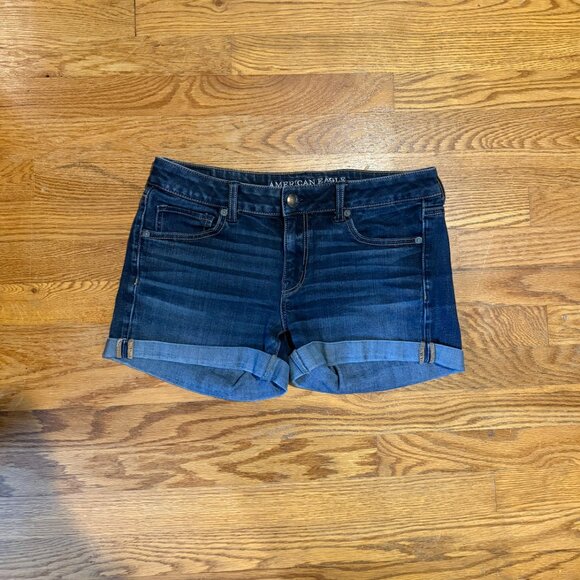 Denim Shorts Bundle | American Eagle & Aeropostale Women's Size 10 Black Denim - Picture 3 of 4